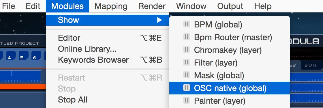 Make the Native OSC module visible