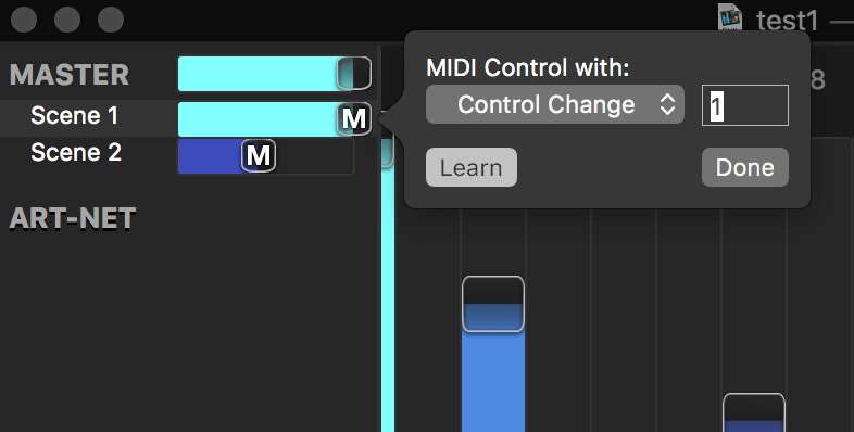 MIDI Learn in DMX Assistant